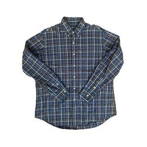 Ralph Lauren Men’s XL Blue Label Plaid‎ Shirt Blue Multi Two Ply Cotton EUC